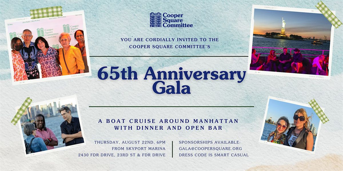 Cooper Square Committee 65th Anniversary Boat Cruise