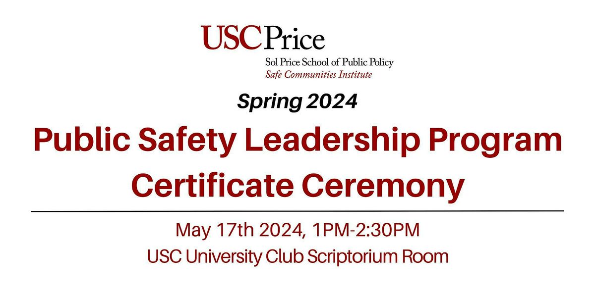 SCI Public Safety Leadership Program Certificate Ceremony