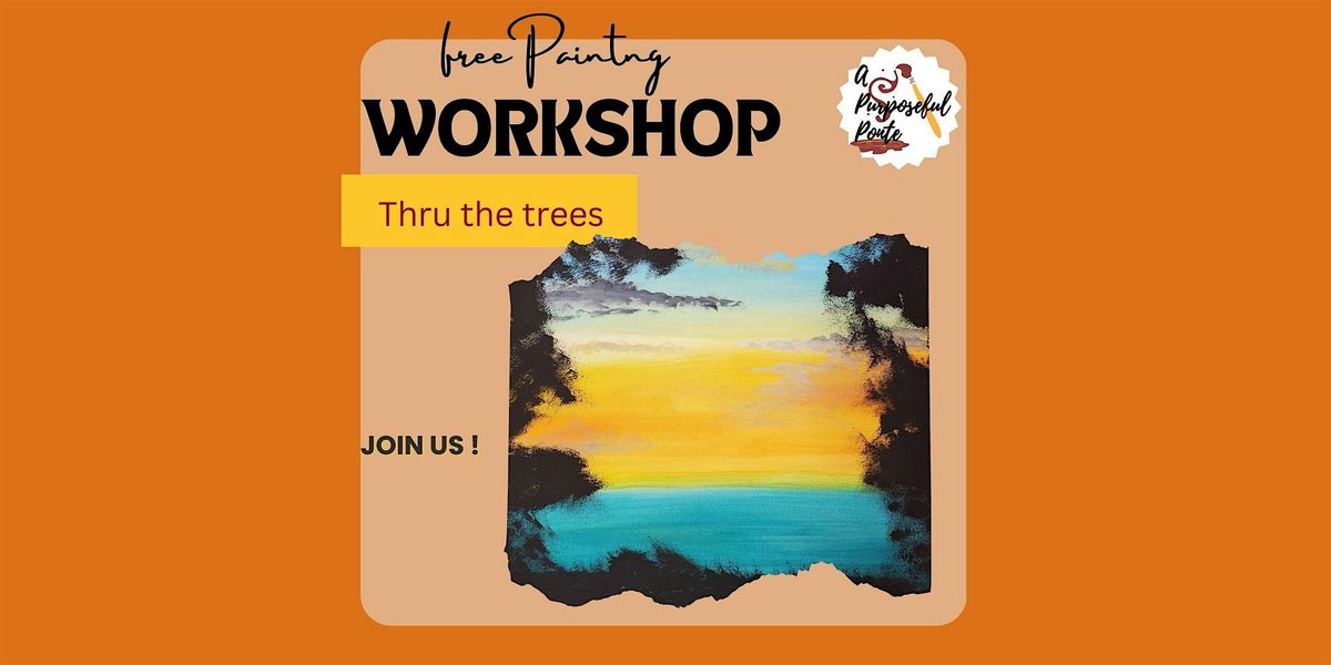 Thru the trees - online acrylic painting art workshop