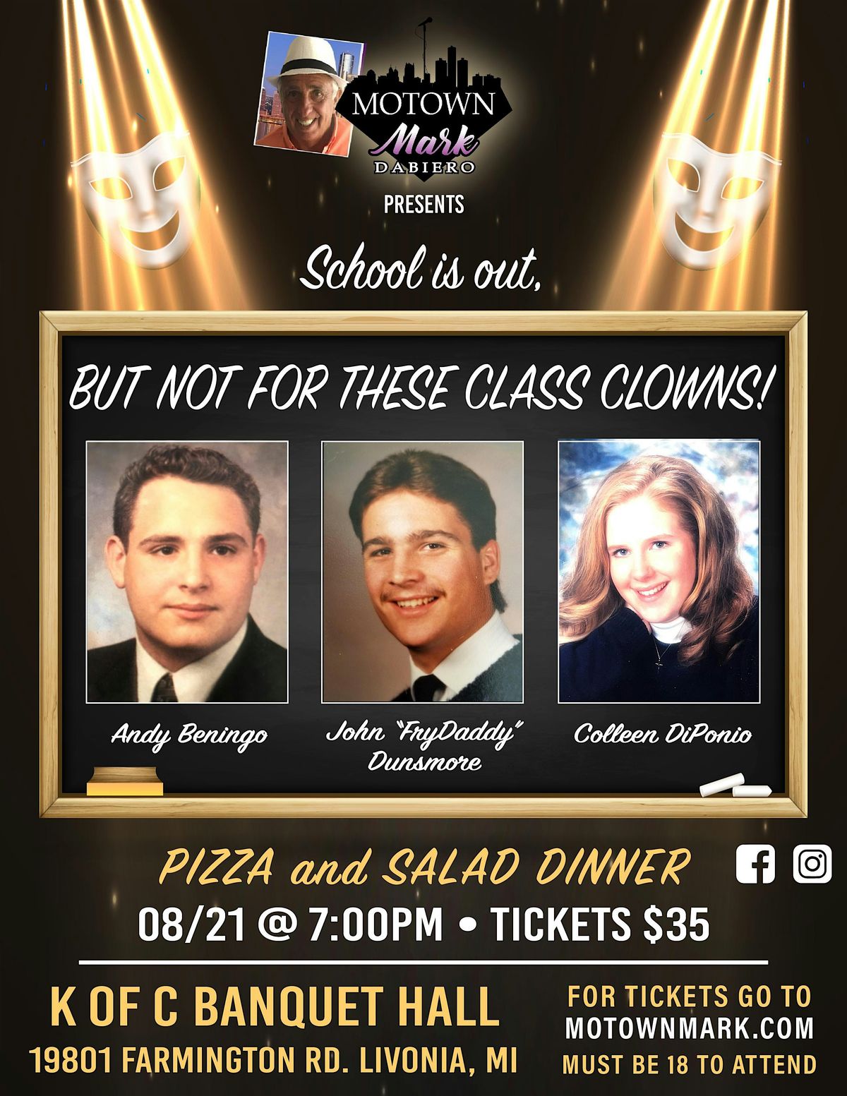 School is OUT, but NOT for these Class Clowns!  Comedy Night in Livonia!