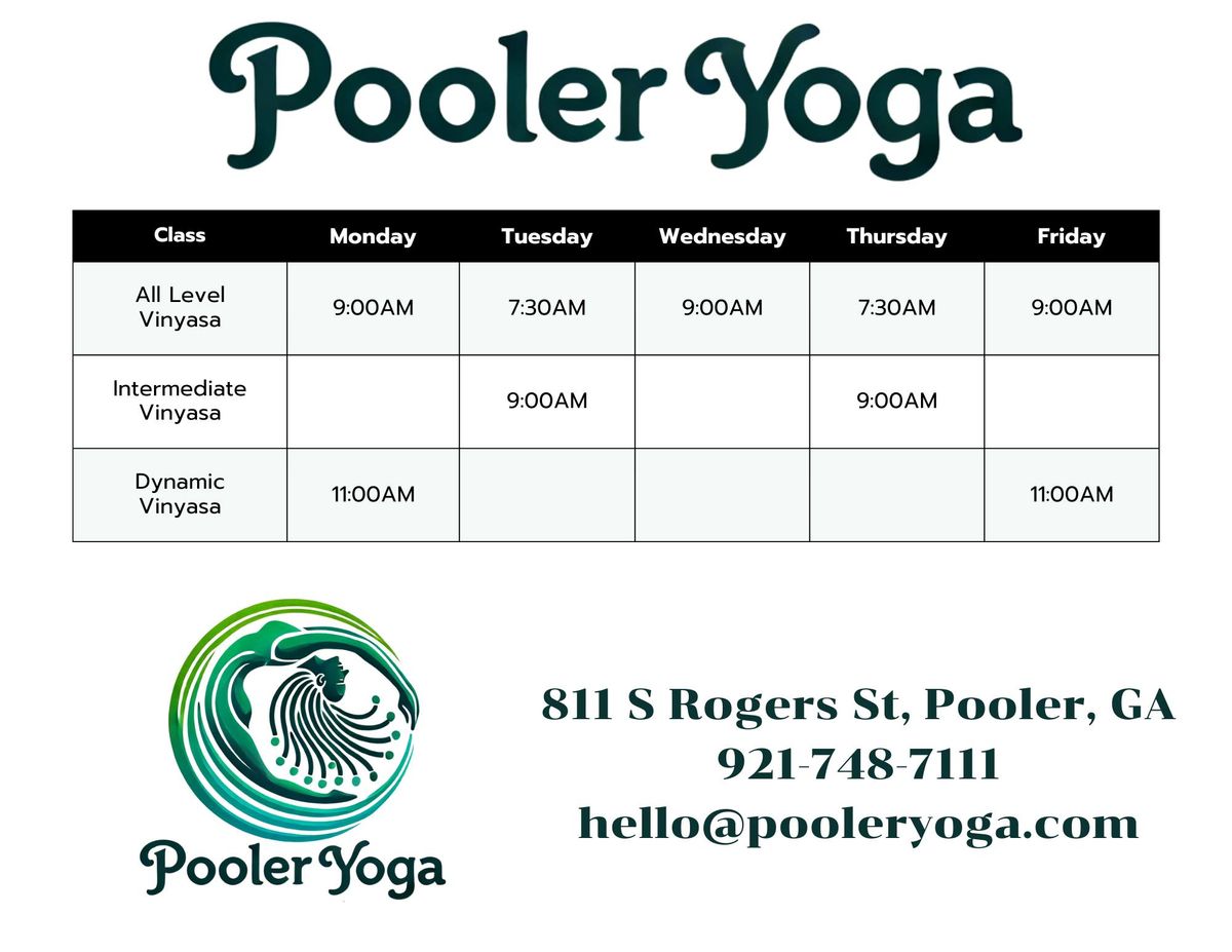 Pooler Yoga Schedule Starting at Pooler Karate