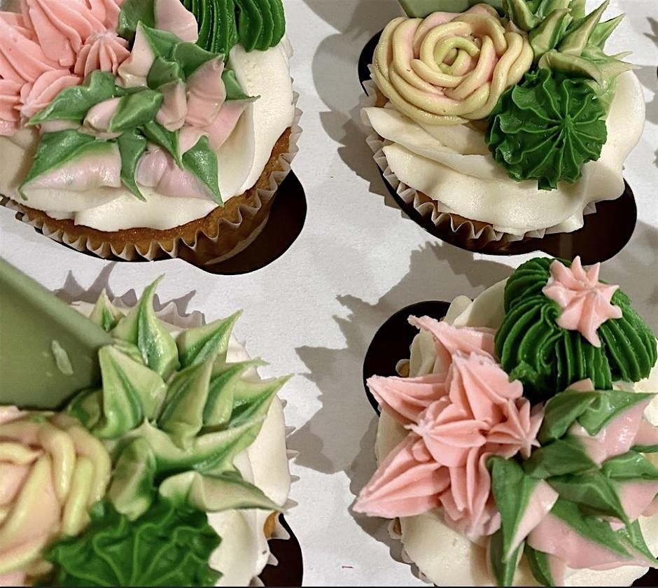 Cupcake Decorating with Succulents, Roses and Fall Flowers