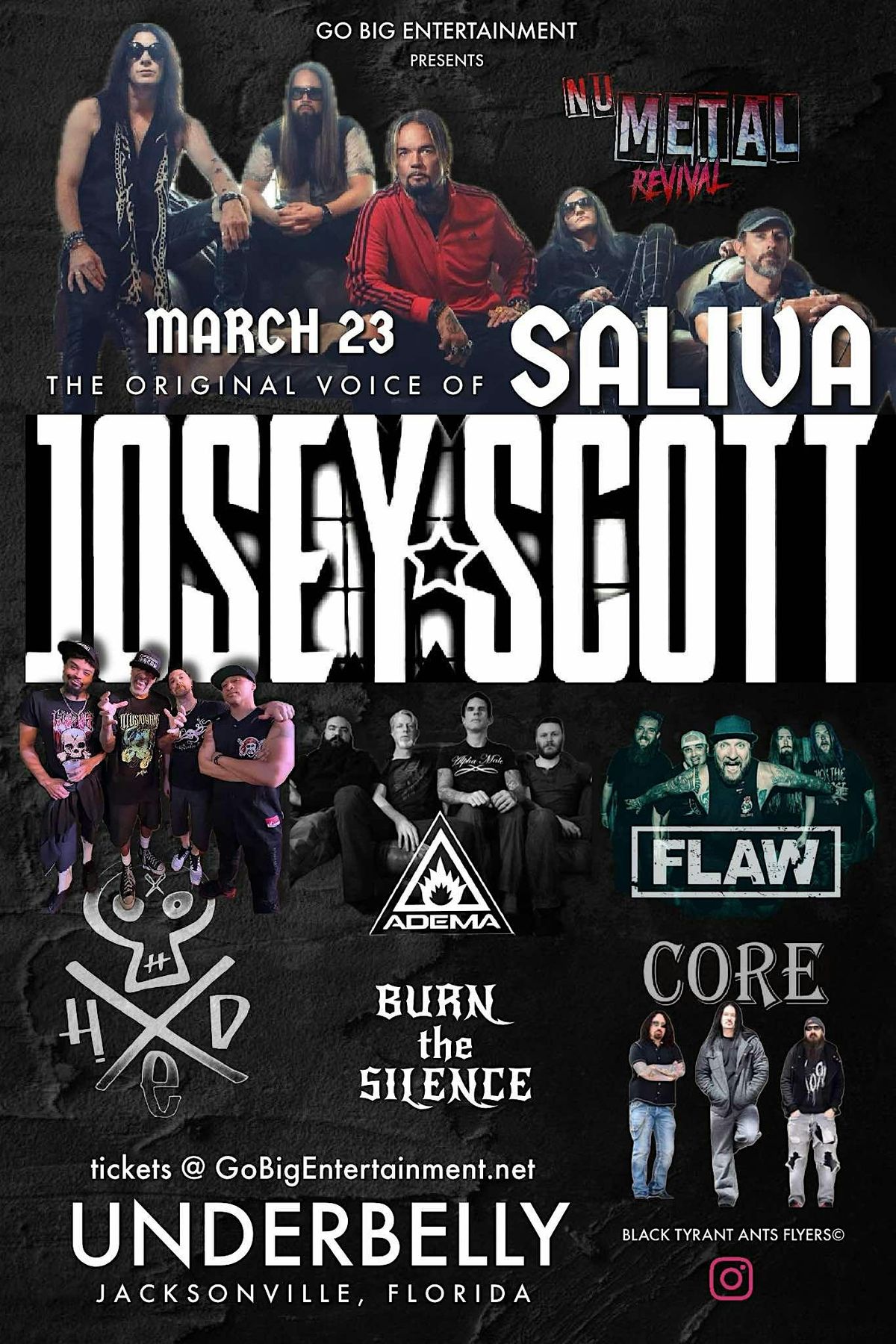 Josey Scott's Saliva, Hed PE, Flaw, Adema, Core