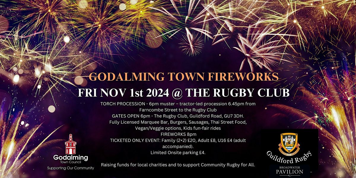 Godalming Fireworks 2024 at the Rugby club