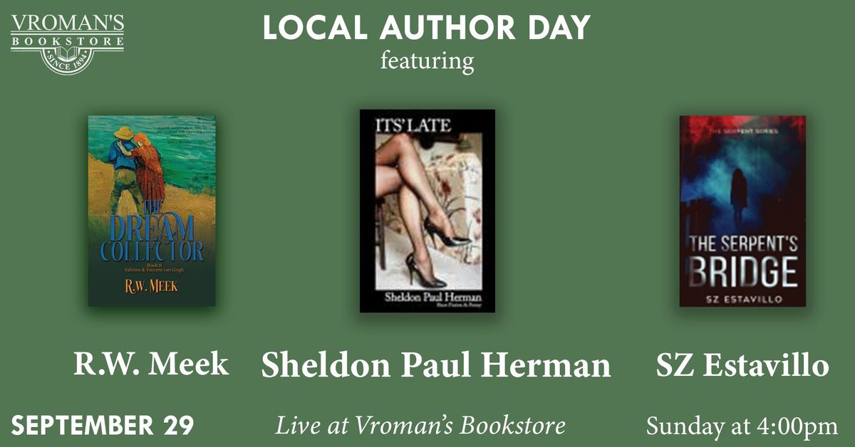 Local Author Day with RW Meek, Sheldon Herman, and SZ Estavillo!