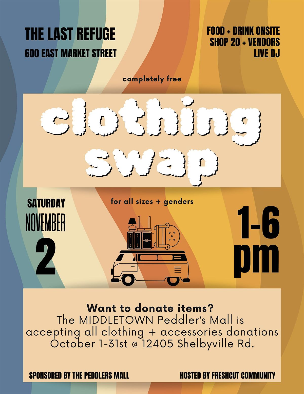 Free Clothing Swap + Vendor Market @ The Last Refuge