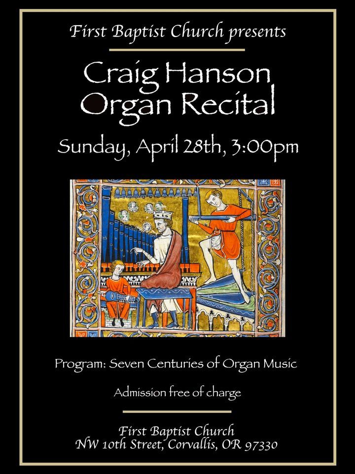 Free Organ Recital by Craig Hanson