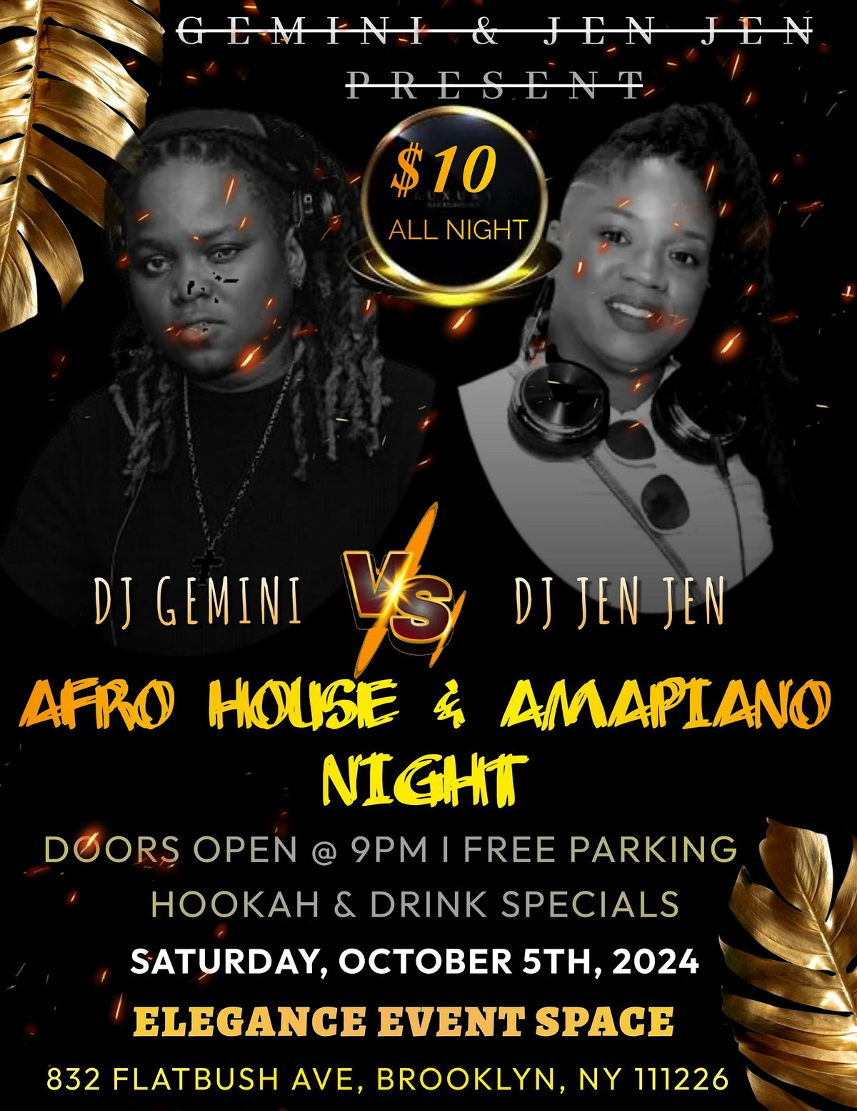 Afrohouse & Amapiano Night: DJ Gemini vs. DJ Jen Jen