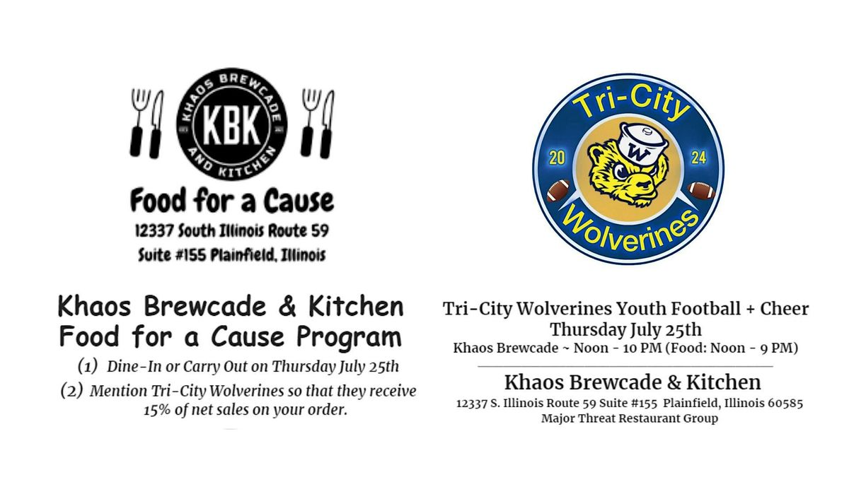 Khaos Brewcade Food for a Cause - Tri-City Youth Football + Cheer - 7\/25\/24