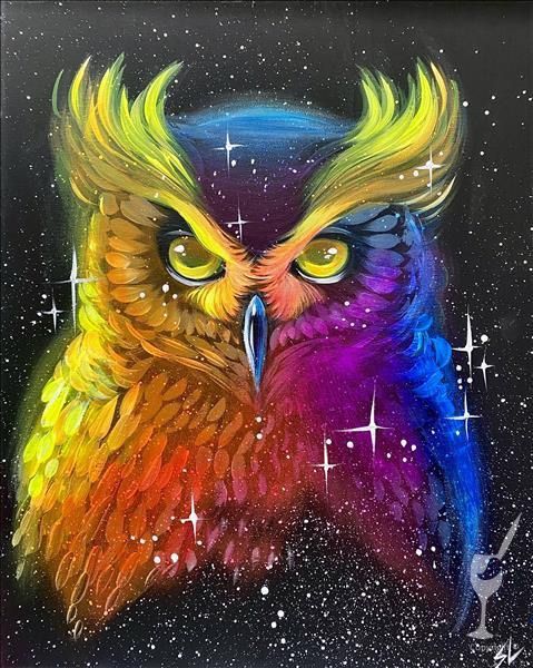 BOGO!  Blacklight Cosmic Owl \ud83e\udd89 