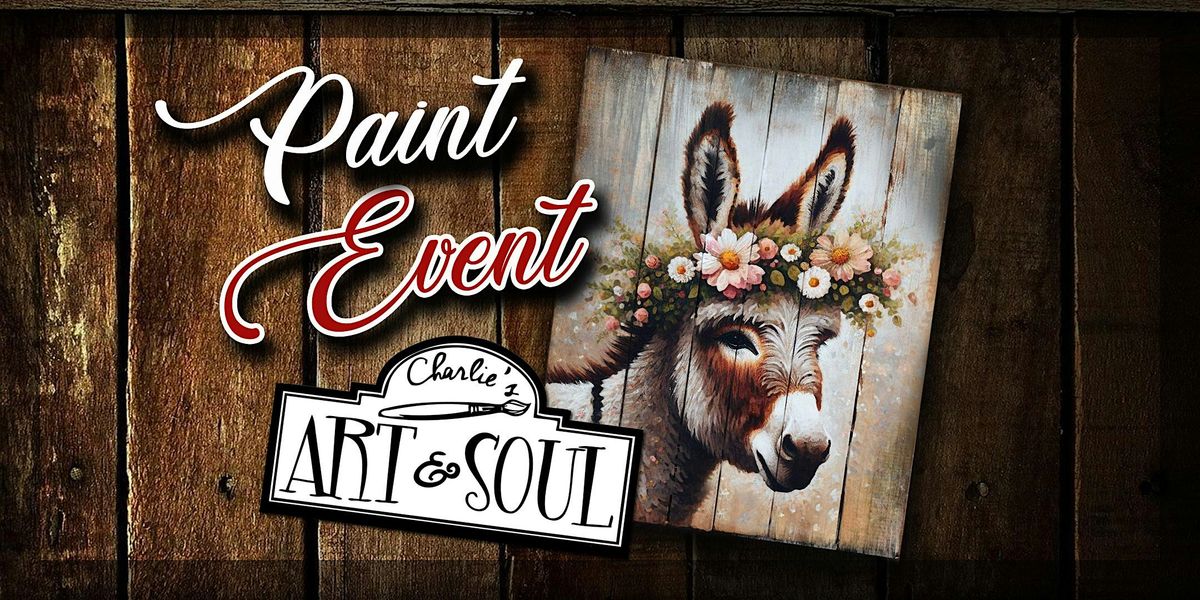 Paint Event @ Antietam Brewery Flower Donkey on Wood