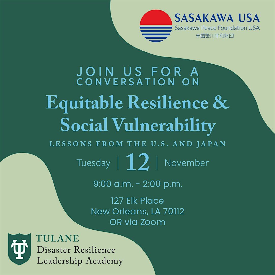 Equitable Resilience & Social Vulnerability: Sharing Knowledge Between Japan and the U.S.