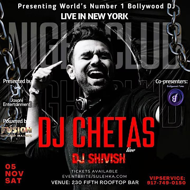 DJ CHETAS LIVE IN NYC (World's #1 Bollywood DJ) @230 Fifth Rooftop