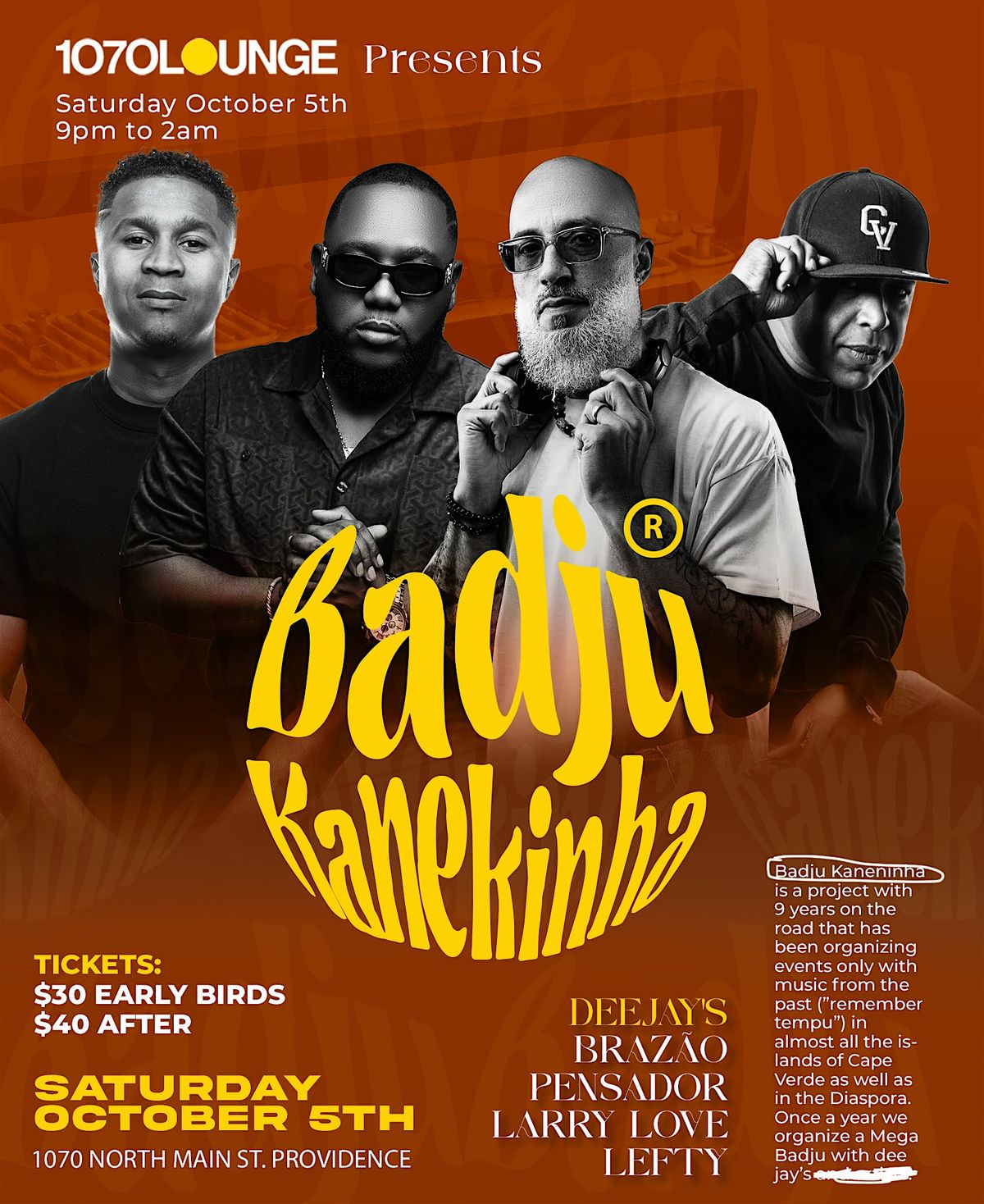 1070 Lounge presents Badju Kanequinha