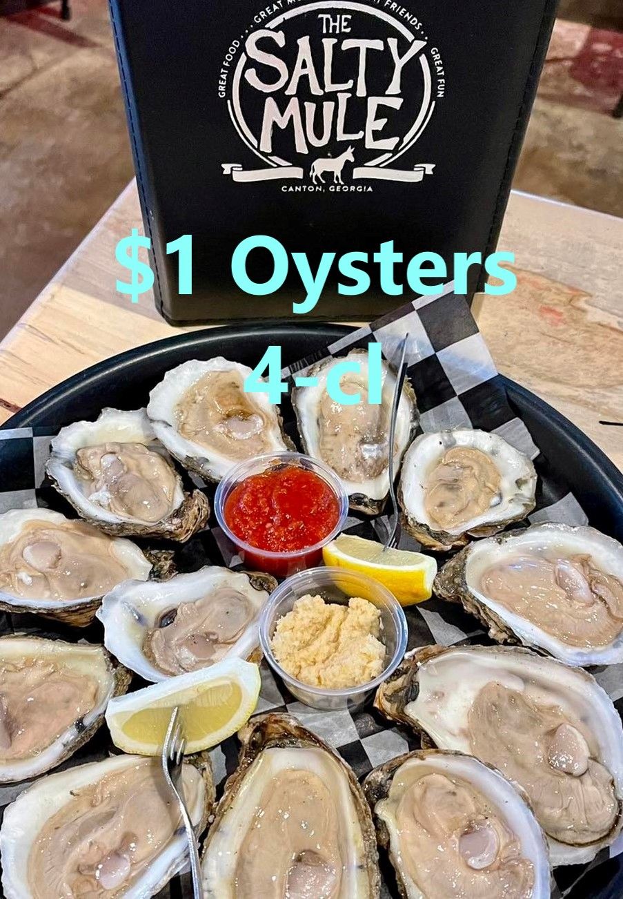 $1.00 Raw Oysters Thursday's 4pm-8:30pm