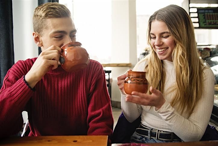 Make-a-Mug on a Pottery wheel for couples with Kelsey