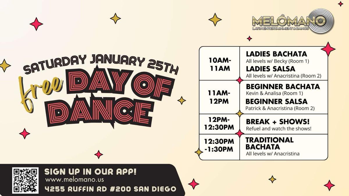 The Mel\u00f3mano Free Day of Dance! 1\/25!