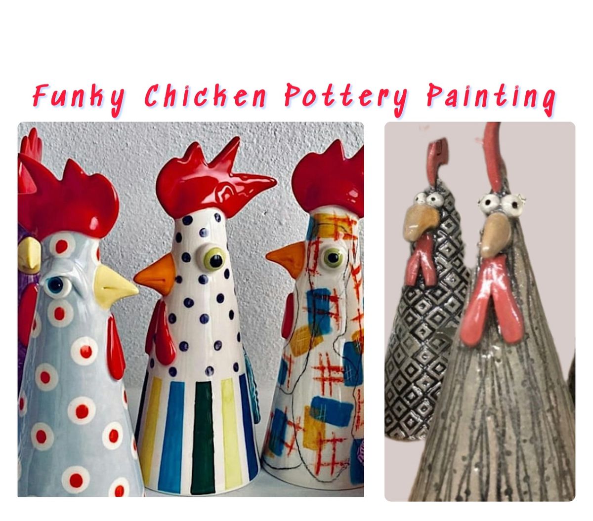 Funky Chicken Pottery Painting