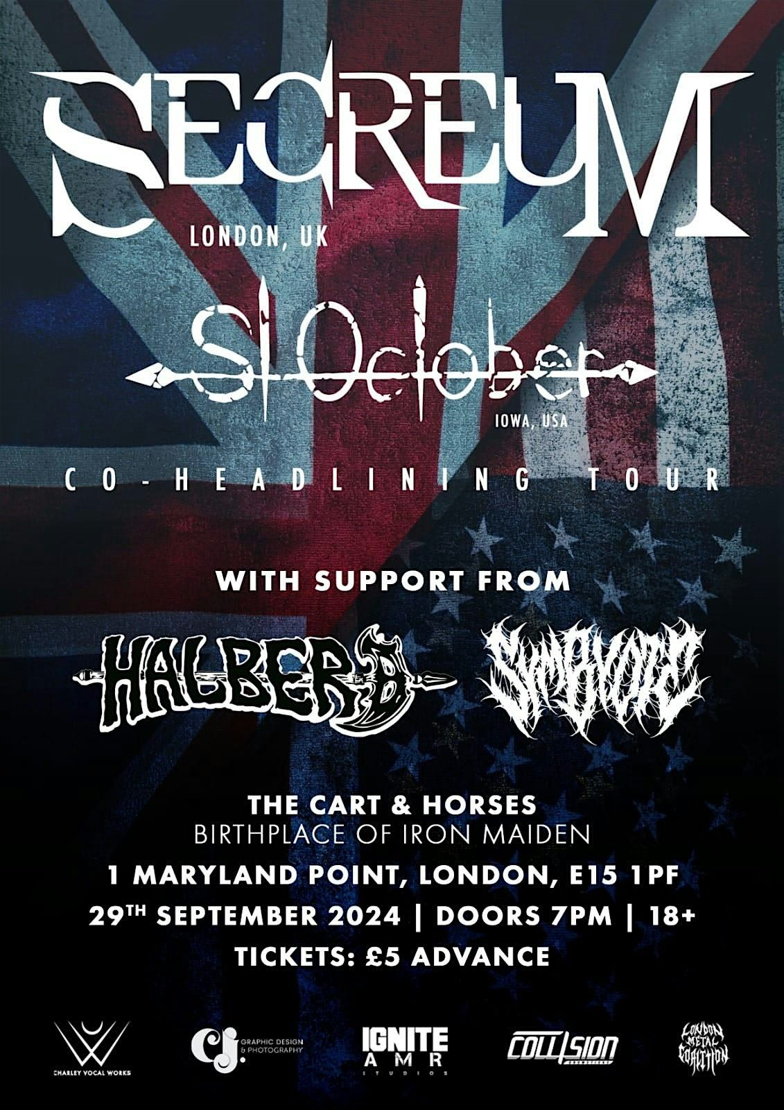 Secreum + St October (US) + Halberd + Symbyote @ Cart and Horses, London