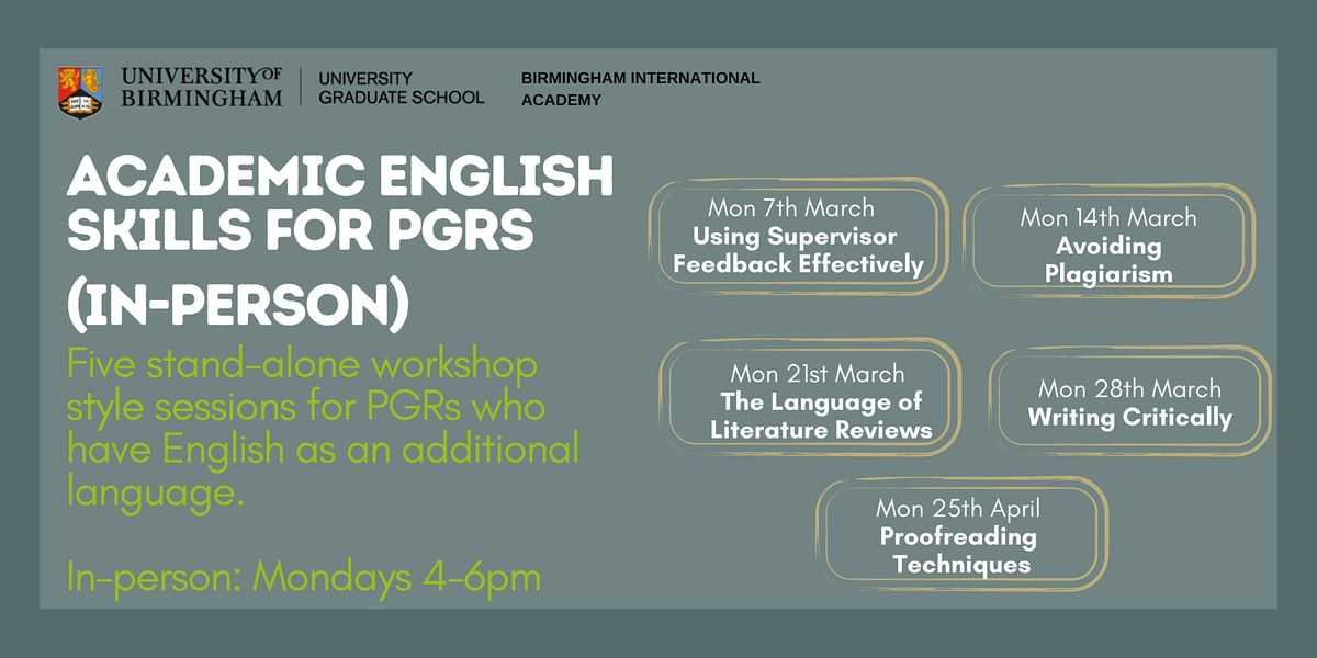 Academic English Skills for PGRs: Writing critically
