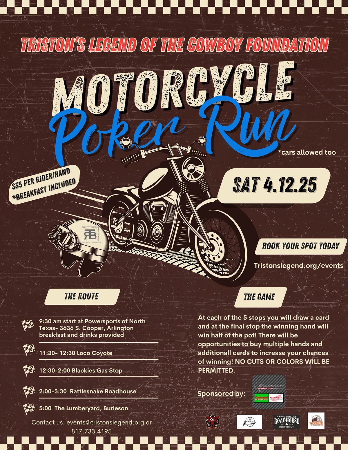 2025 POKER RUN ( motorcycles or cars) 