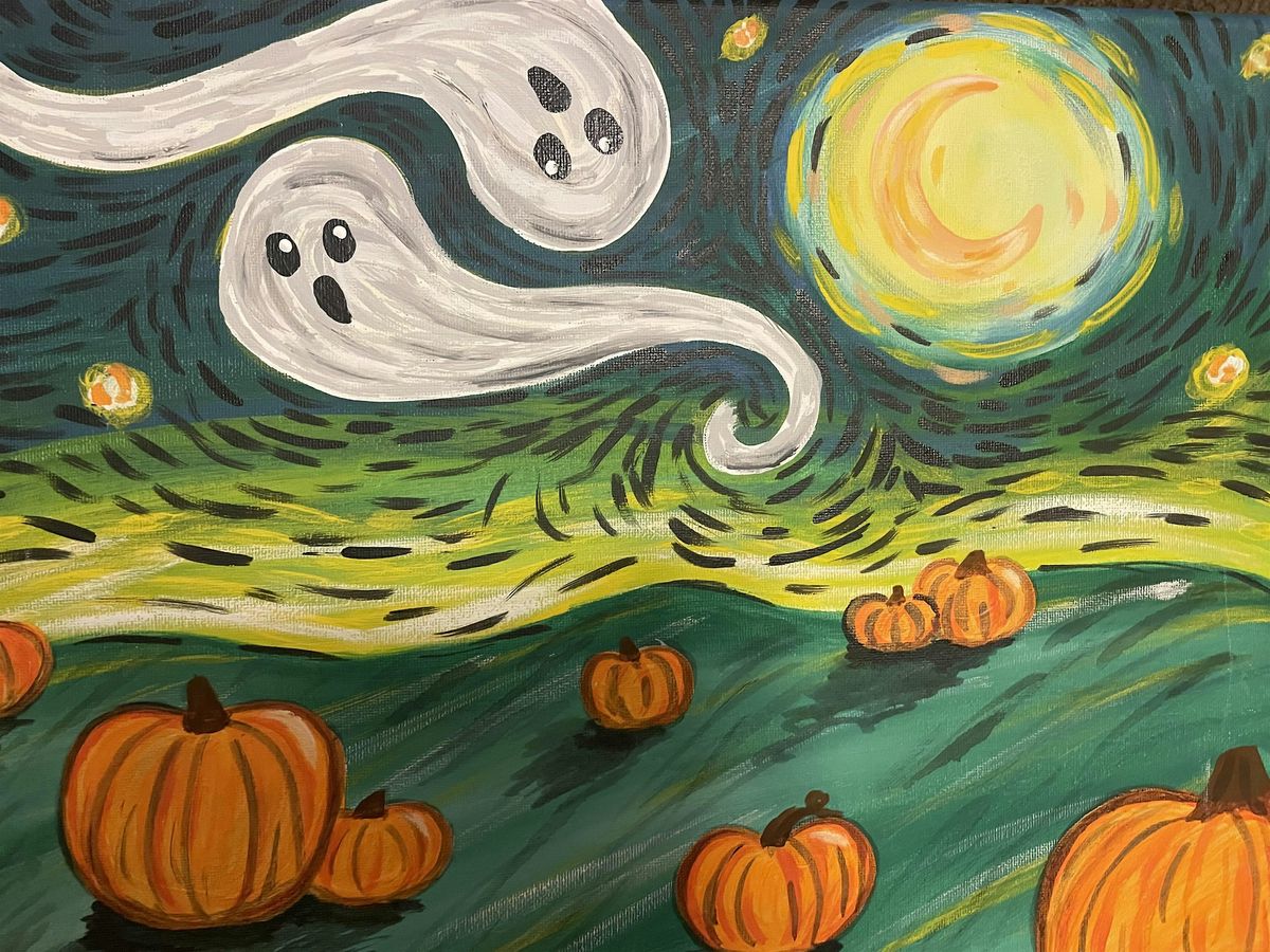 A Ghostly Scene Canvas Paint Nite @ Crazy Rooster