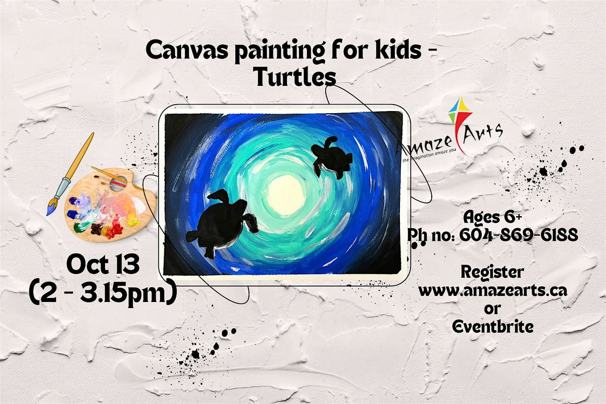 Canvas painting for kids - Turtles