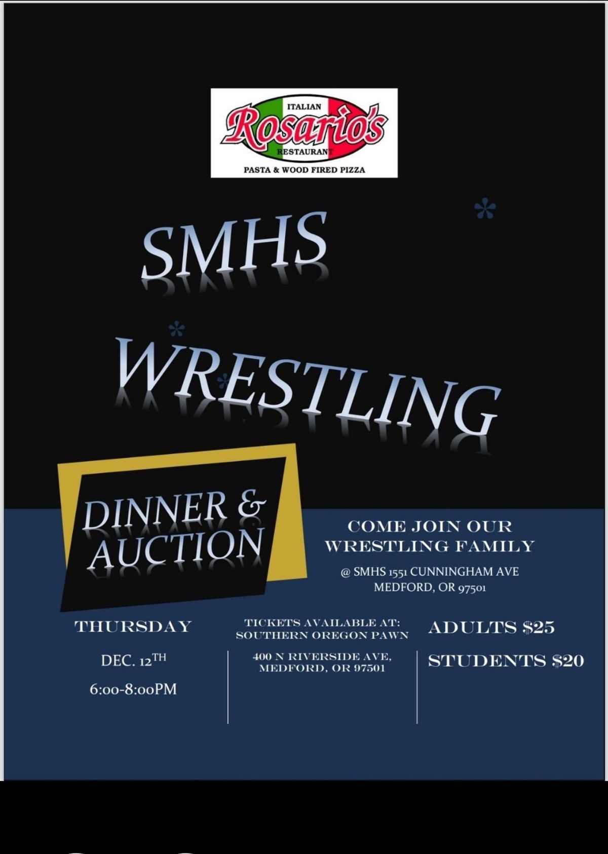 SOUTH MEDFORD WRESTLING DINNER & AUCTION