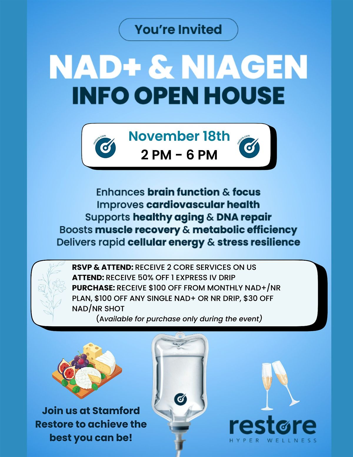 NAD+ & NR Information Open House at Restore Stamford