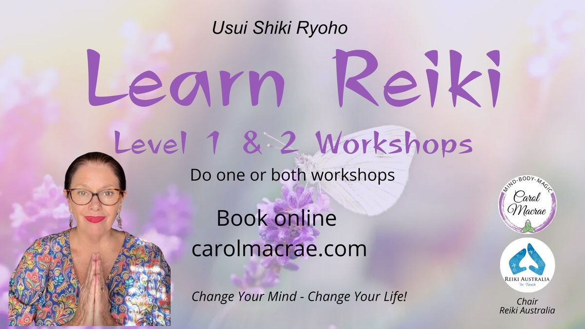 Reiki Level 1 & 2 Workshops and Retreat- October 26th & 27th 2024