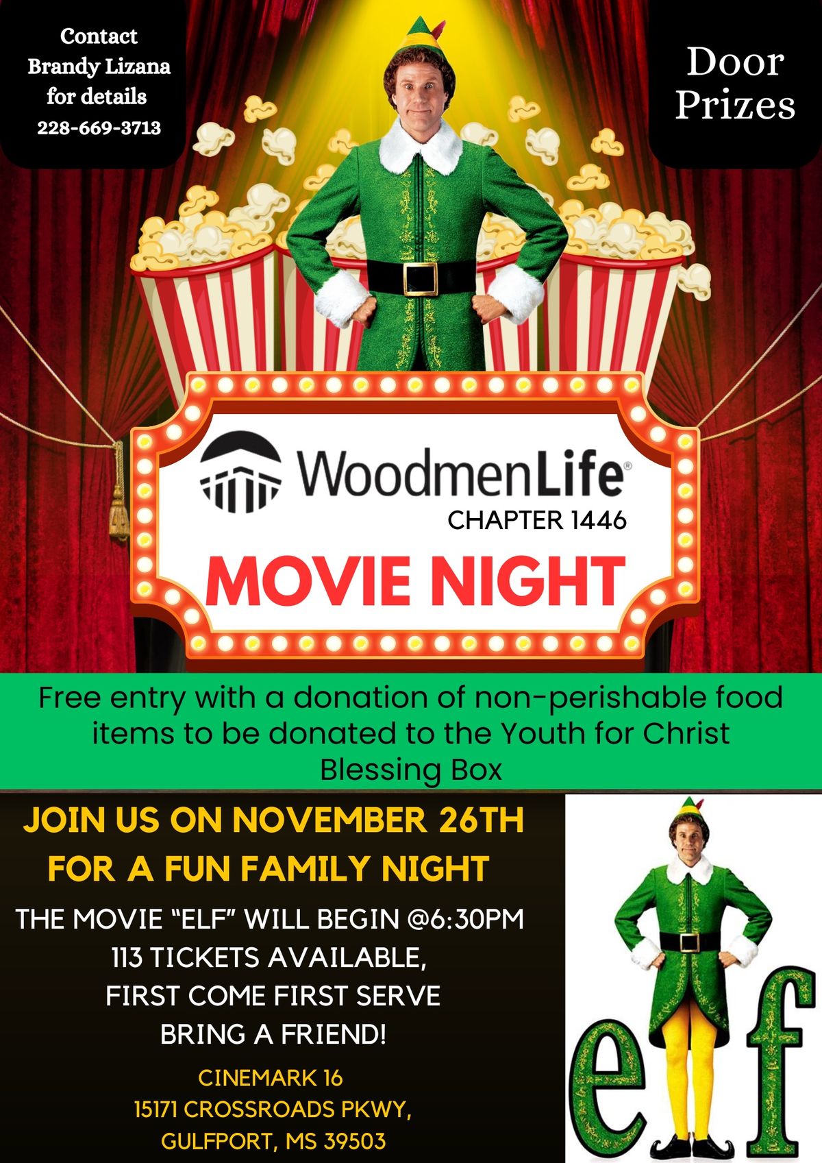 Gulfport Chapter 1446 presents Movie Night with WoodmenLife! 