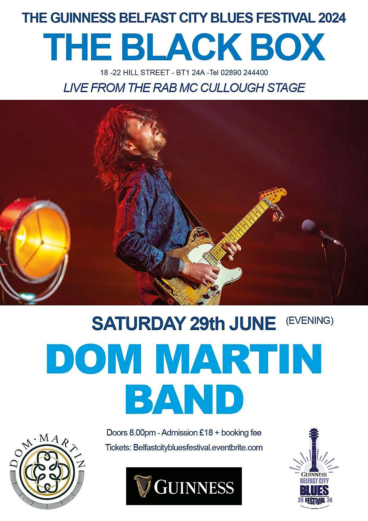 Belfast City Blues Festival 2024 - DOM MARTIN BAND