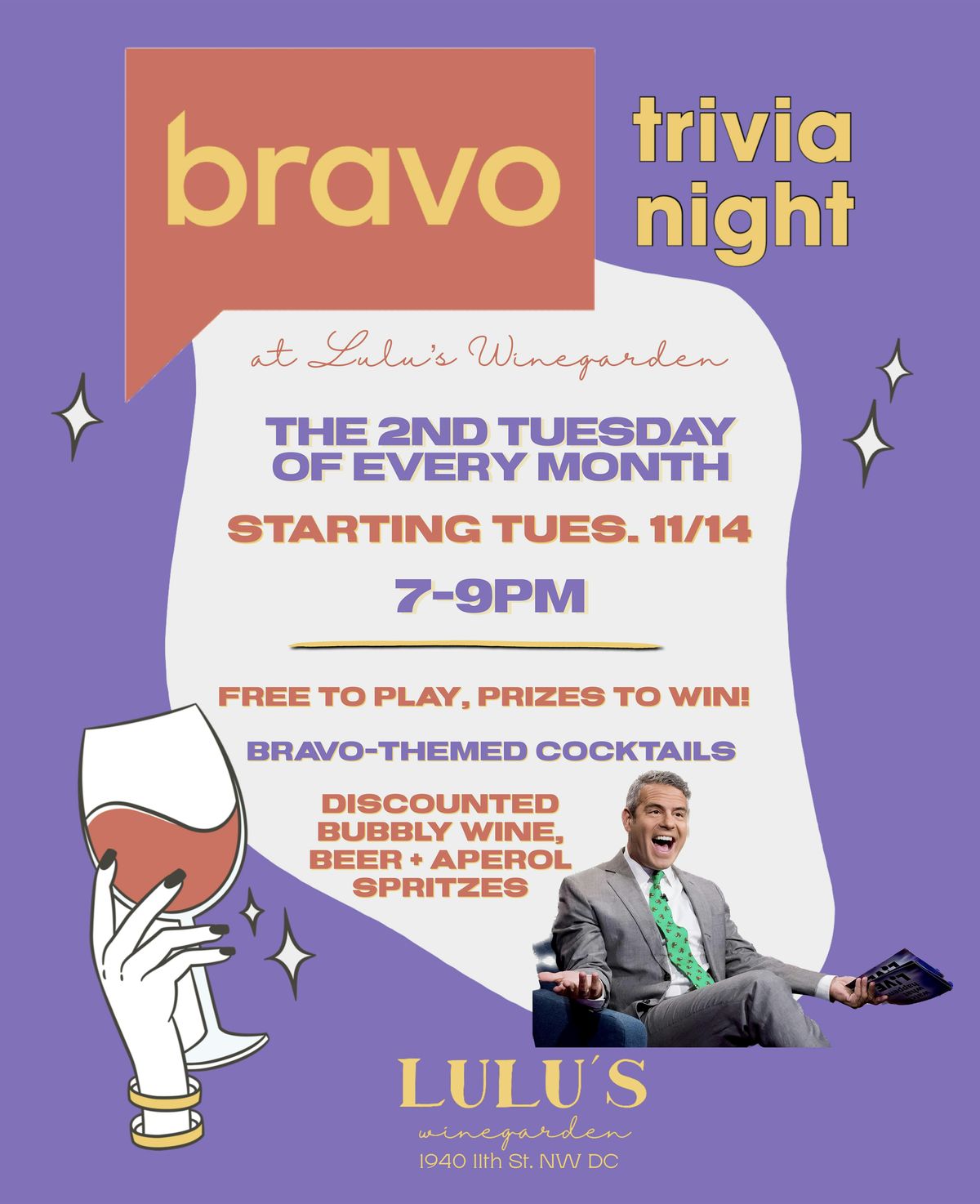 Bravo Trivia Night at Lulu's Winegarden