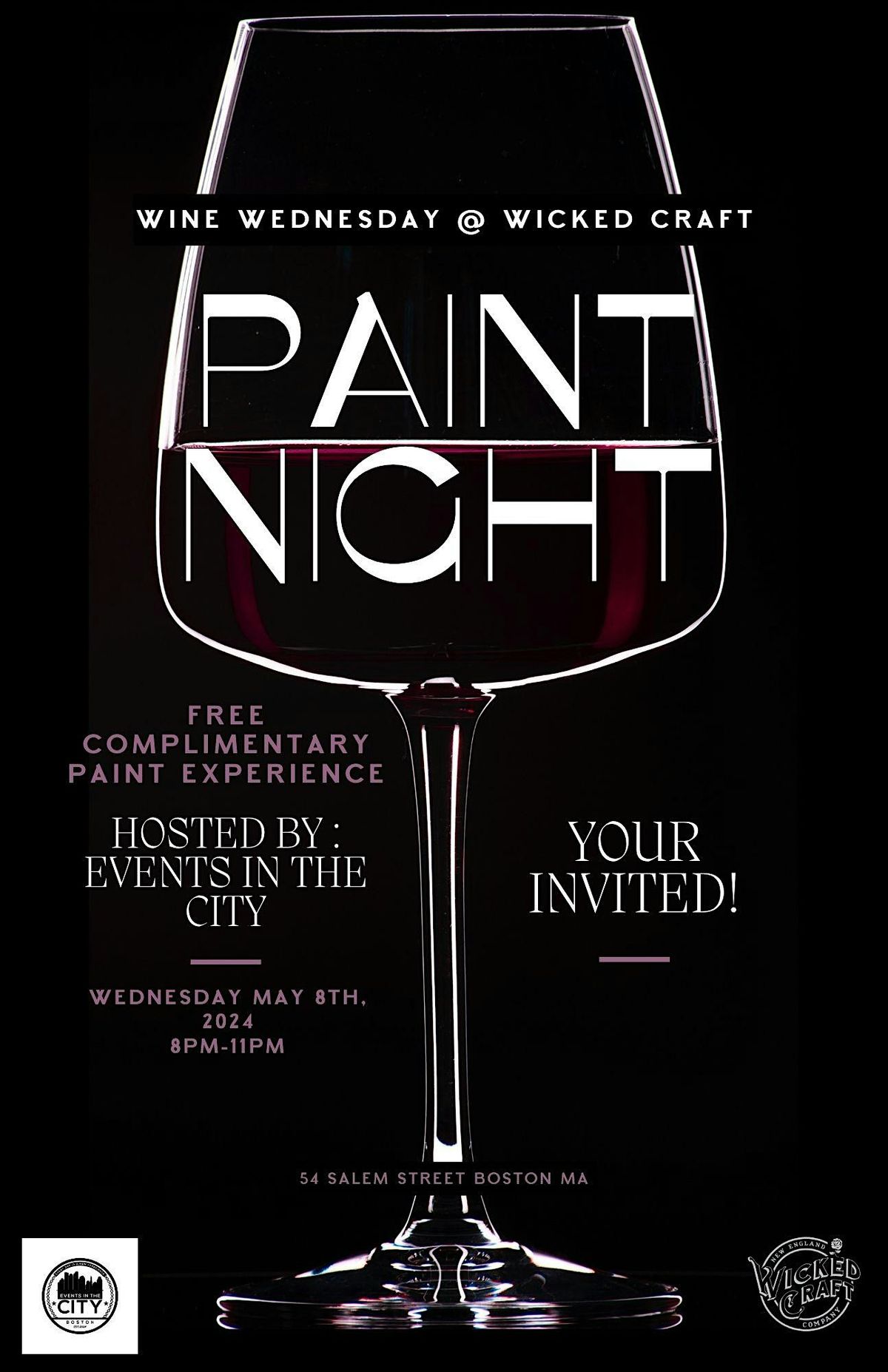 Wine Wednesday \/ Free Paint Night @ Wicked Craft!