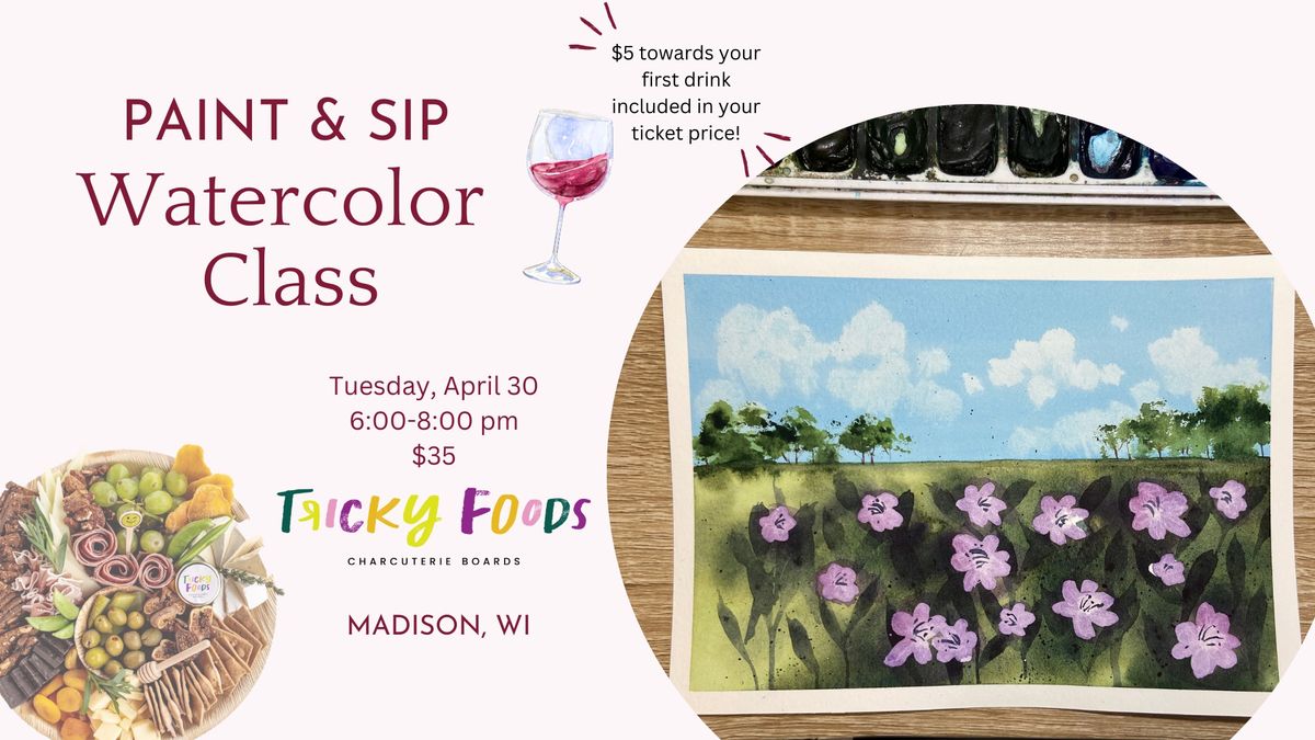 Paint & Sip Watercolor Class at Tricky Foods