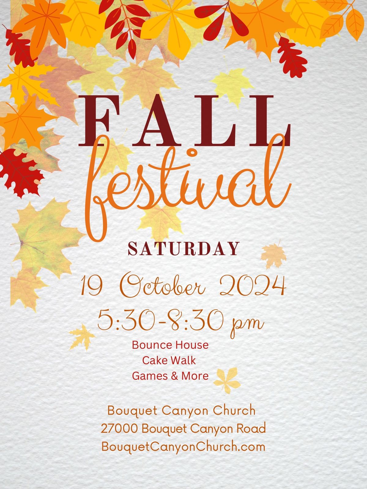 Fall festival at Bouquet Canyon Church 