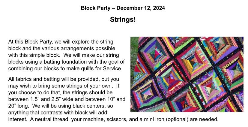 QUILT, Inc. Block Party! 