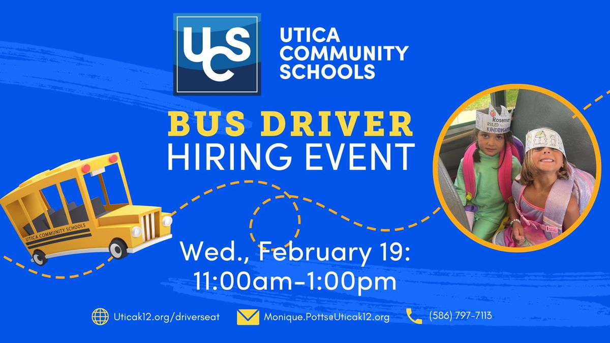 Bus Driver Hiring Event: Utica Community Schools