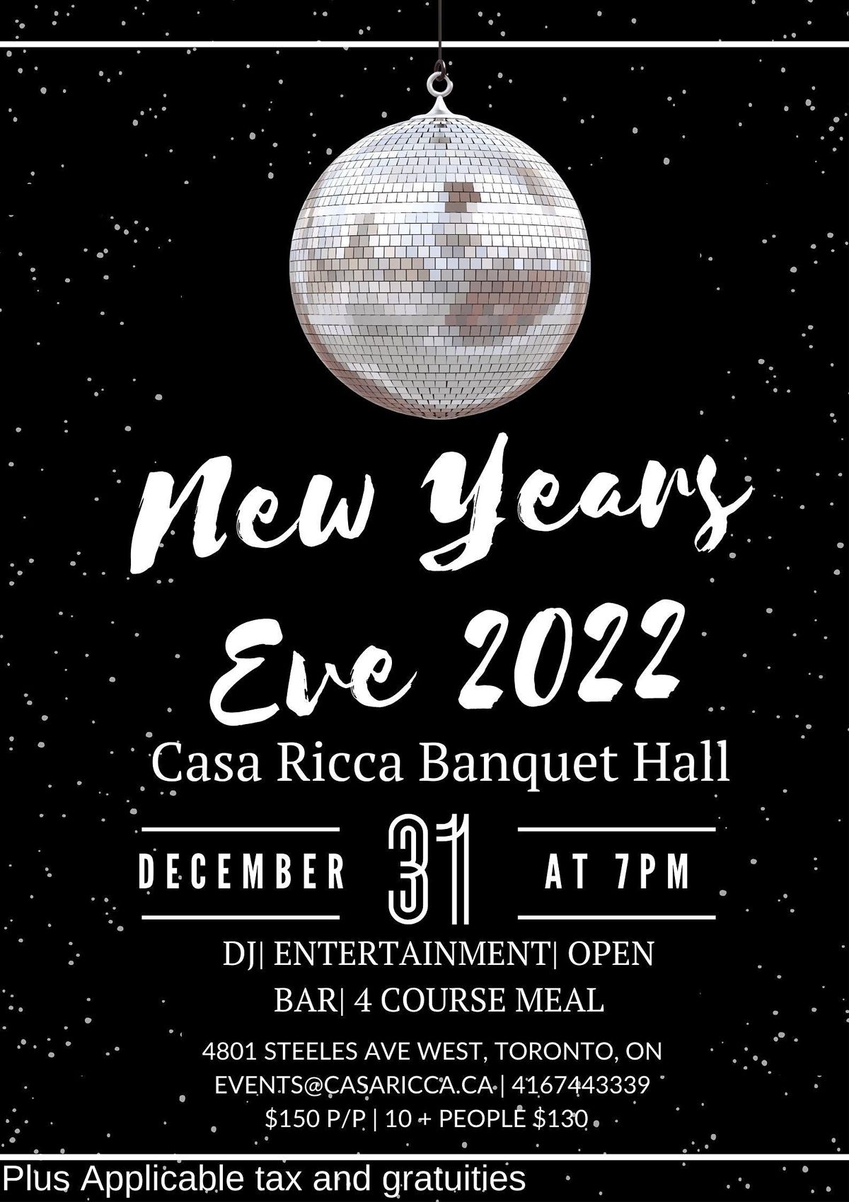 2022 New Years Eve Toronto New Year Eve 2022 Casa Ricca Banquet Hall Toronto 31 December To 1 January 2022 New Years Eve Toronto New Year Eve 2022 Casa Ricca Banquet Hall Toronto 31 December To 1 January