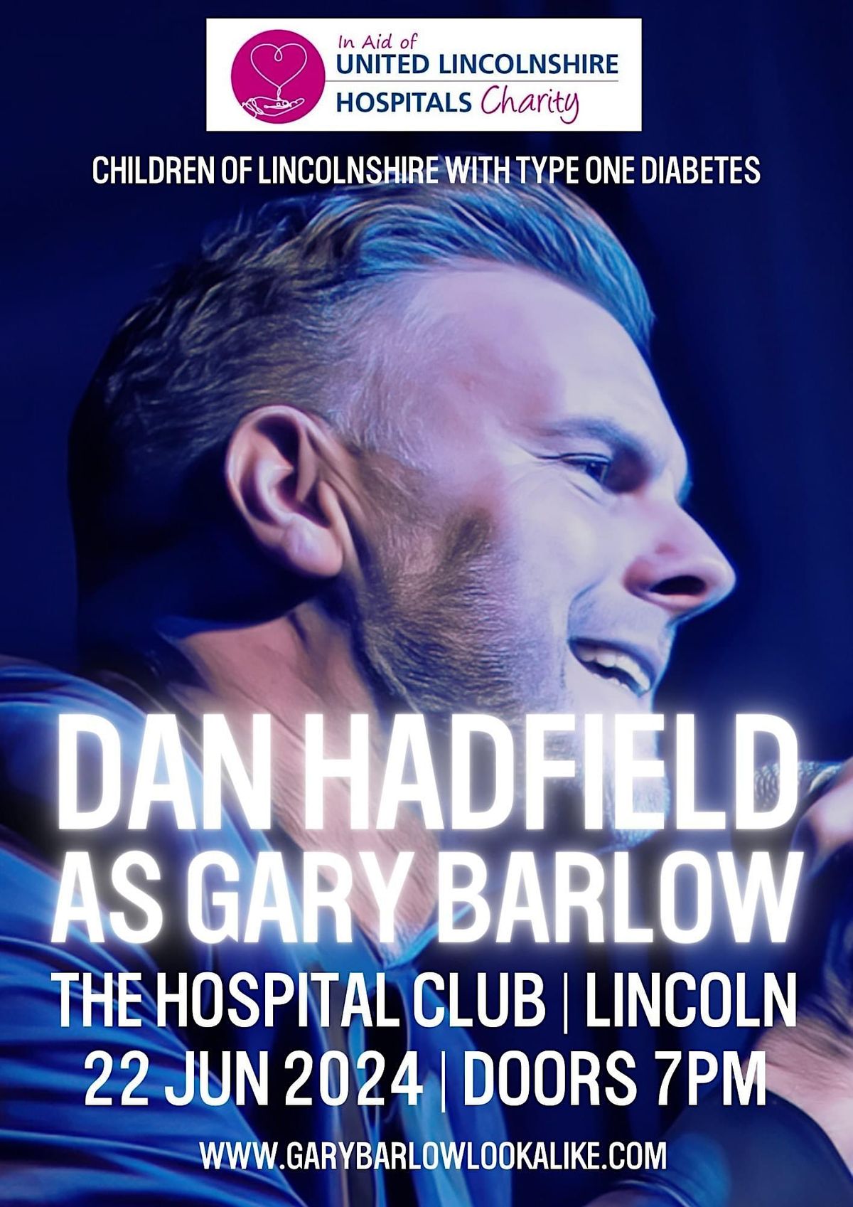 Dan Hadfield performing as Gary Barlow at Lincoln Hospital Social Club