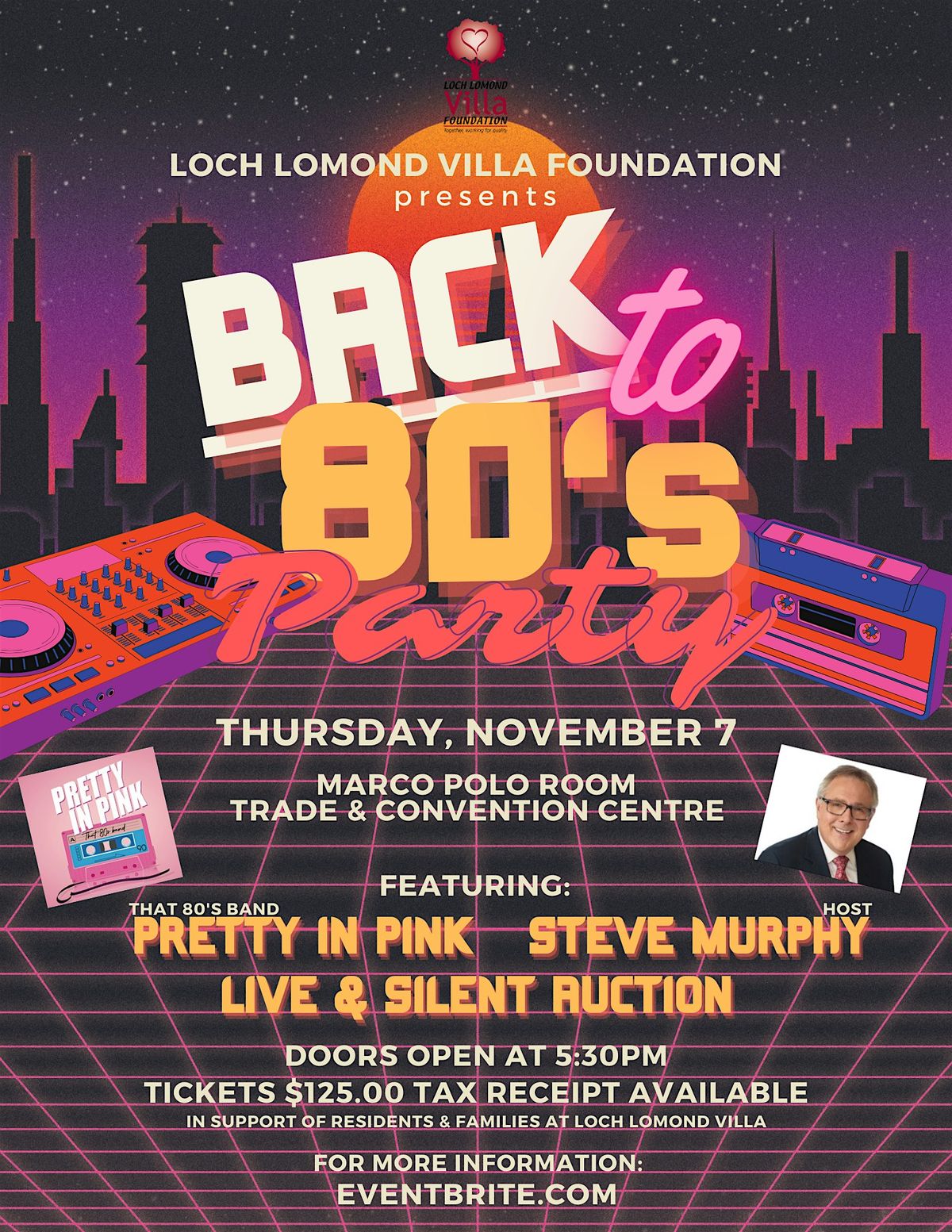 Loch Lomond Villa Foundation's Pop Back to Eighties Fundraiser Dinner