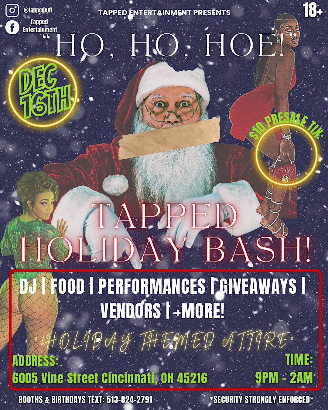 \u201cHo, Ho, HOE!\u201d Tapped Holiday Bash 18+