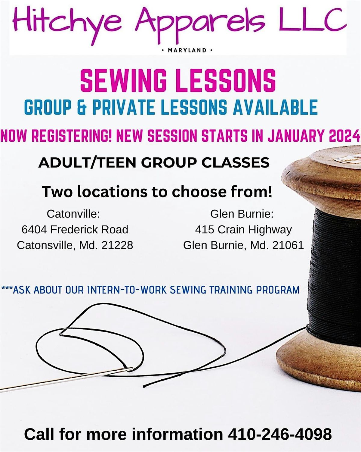 Sewing lessons for Adults\/Teens! Catonsville!