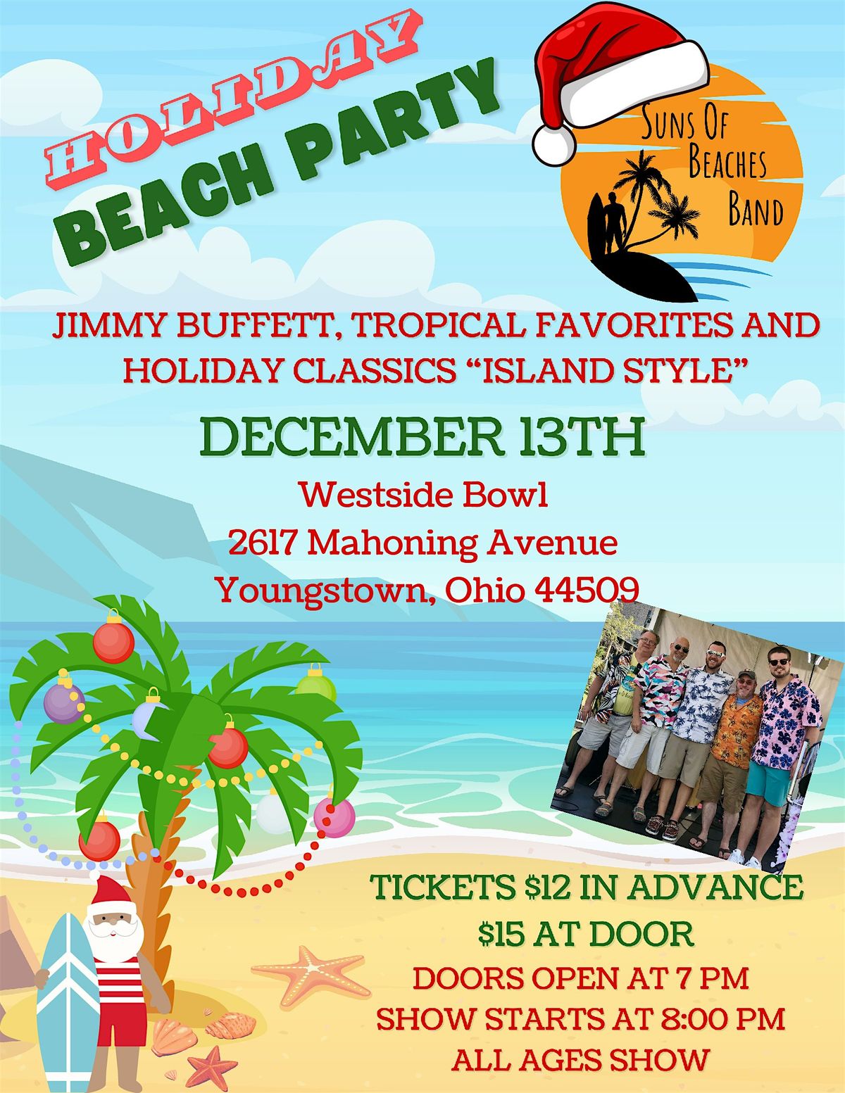 Holiday Beach Party with Suns of Beaches Band