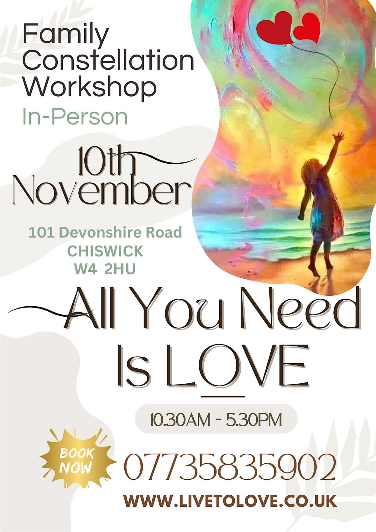 Family Constellation Workshop In-Person \u201cAll You Need is Love \u201c