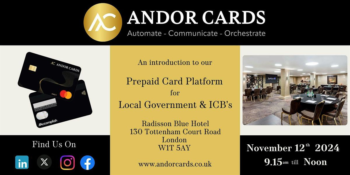 Andor Cards Prepaid Card Presentation for Local Authorities & ICB's  London