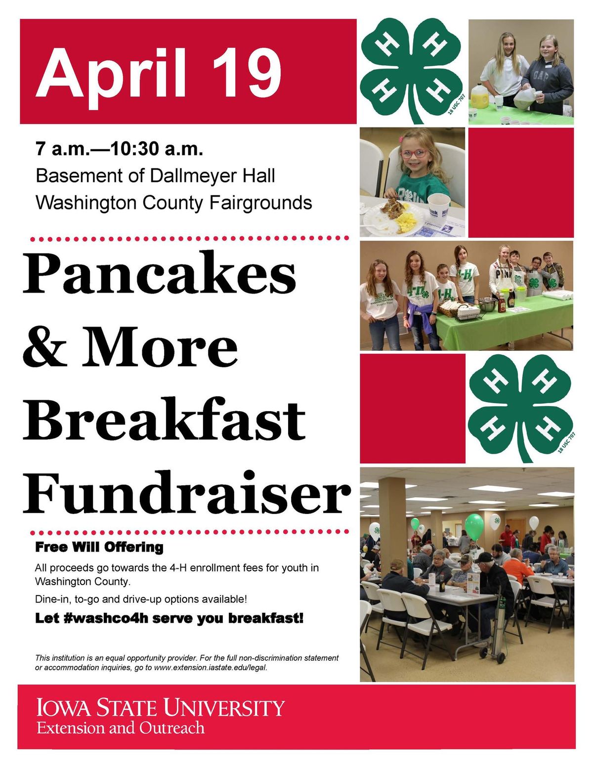 4-H Pancakes and More Breakfast Fundraiser