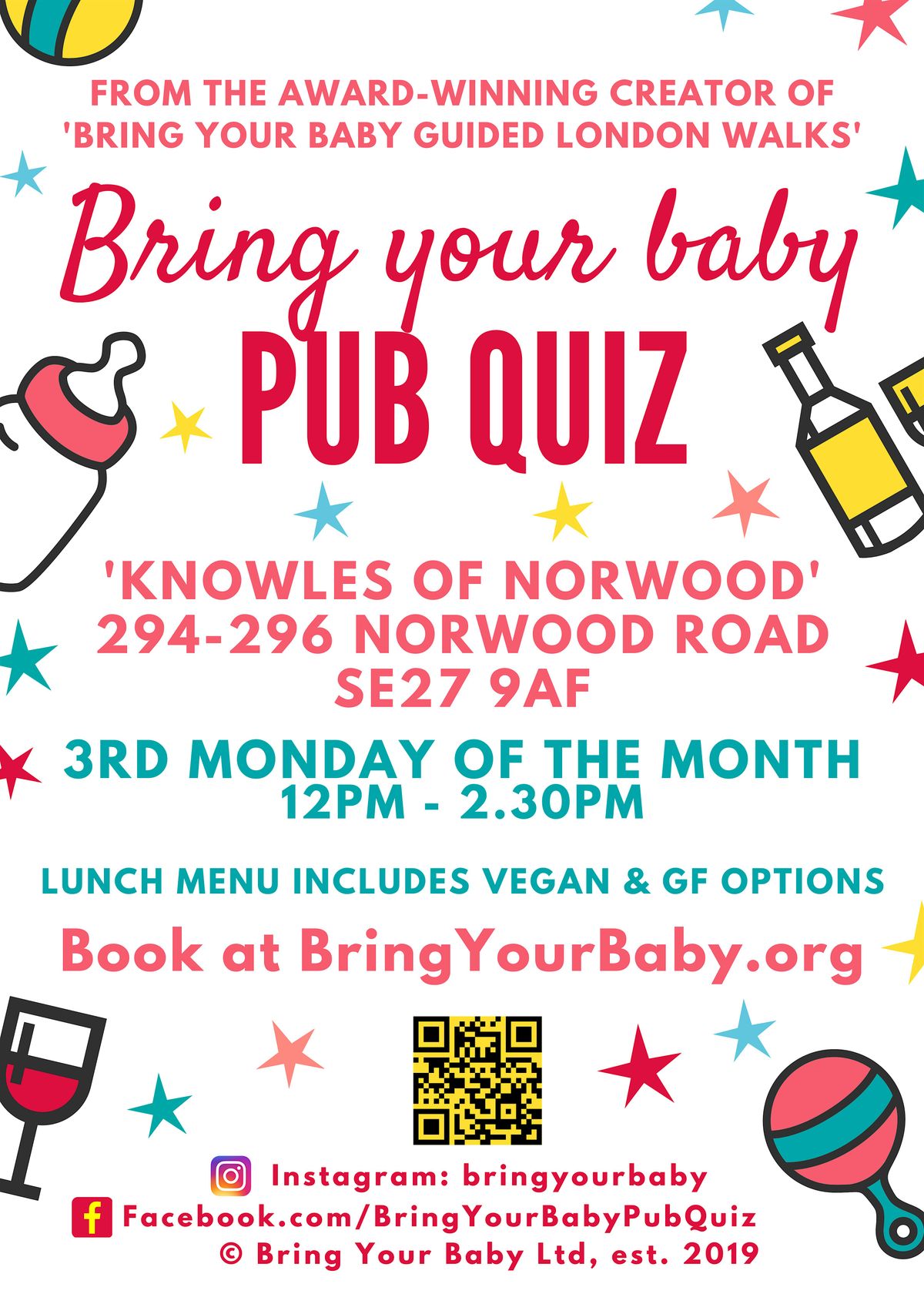 BRING YOUR BABY PUB QUIZ @ Knowles of Norwood,  NORWOOD (SE27) SOUTH LONDON