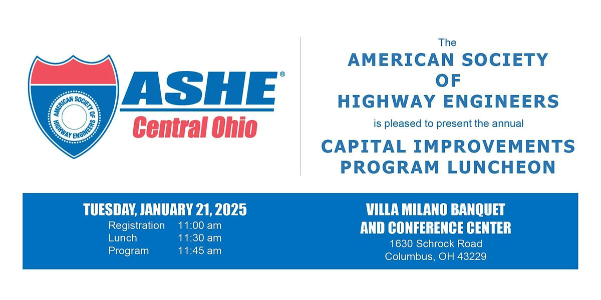 2025 ASHE Central Ohio Capital Improvements Luncheon