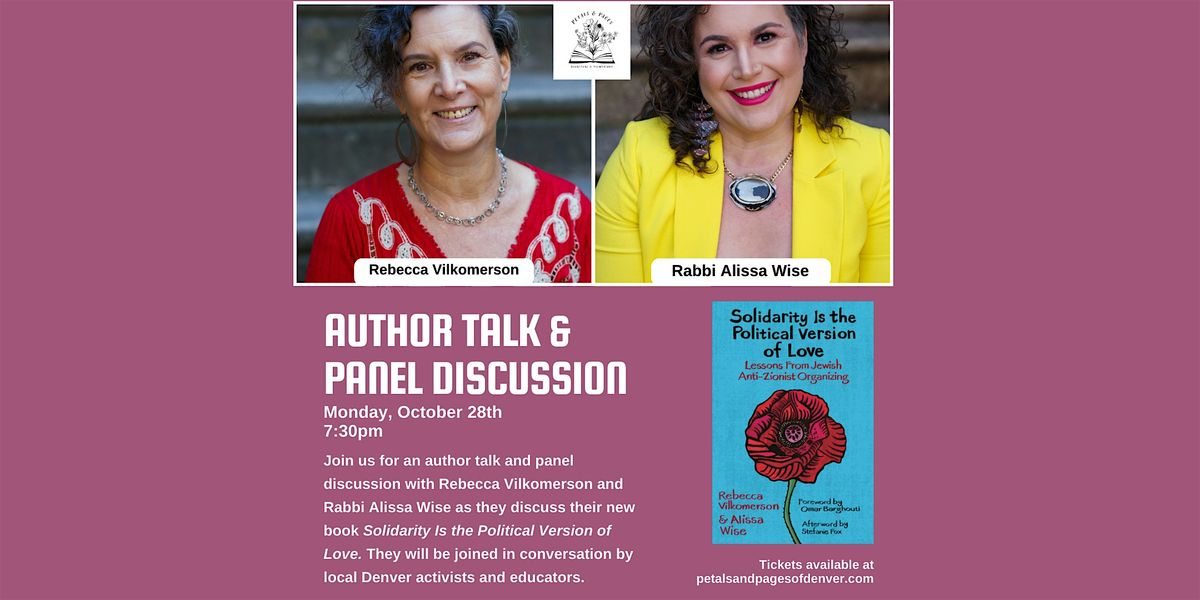 Author Talk & Panel Discussion: Rebecca Vilkomerson and Rabbi Alissa Wise